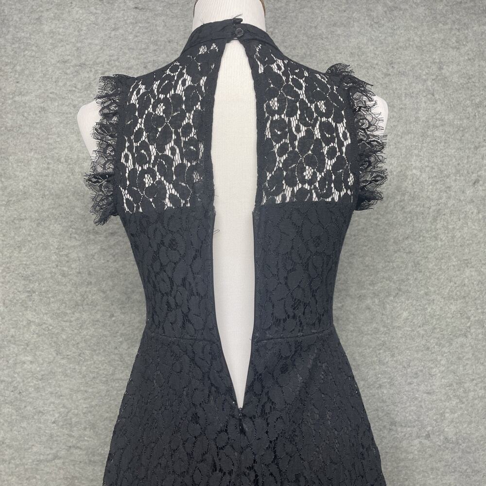 Altar'd State Jaenie Dress SM Sleeveless Mock-Neck Black Floral Lace Embroidered - Picture 11 of 13